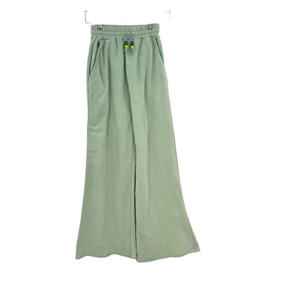 Staud Wide Leg Sweatpants Sage Green Beaded‎ Drawstring Waist Size XS **Flawed - Picture 2 of 10